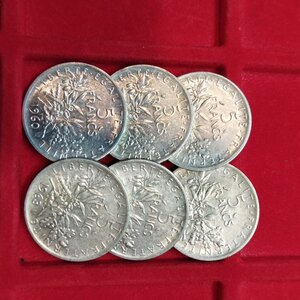 obverse: FRANCIA. Lotto 6 monete in argento da 5 Francs. Conservazioni varie.