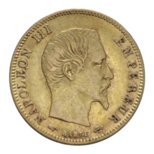 obverse: FRANCE  NAPOLEONE III 5 FRANCS 1856 A AU. 1,61 GR. BB+