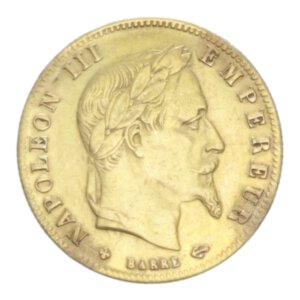 obverse: FRANCE  NAPOLEONE III 5 FRANCS 1863 BB AU. 1,59 GR. qSPL