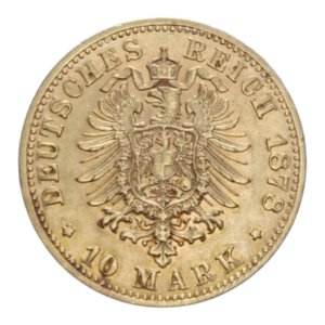 reverse: GERMANY BAVARIA LUDWIG II 10 MARK 1878 D AU. 3,97 GR. BB-SPL