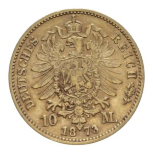 reverse: GERMANY PREUSSEN WILHELM 10 MARK 1873 C AU. 3,96 GR. BB-SPL