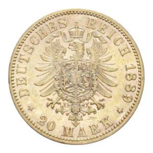 reverse: GERMANY PREUSSEN WILHELM II 20 MARK 1889 A AU. 7,95 GR. qSPL/SPL+