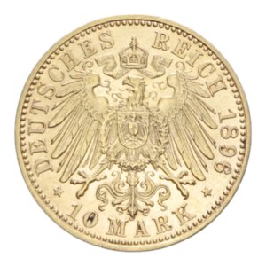 reverse: GERMANY PREUSSEN WILHELM II 10 MARK 1896 A AU. 3,99 GR. qSPL/SPL