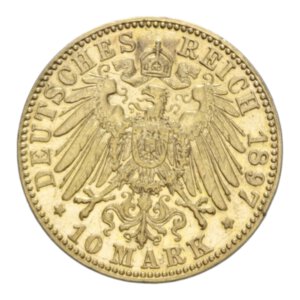 reverse: GERMANY PREUSSEN WILHELM II 10 MARK 1897 A AU. 3,96 GR. BB-SPL/qSPL