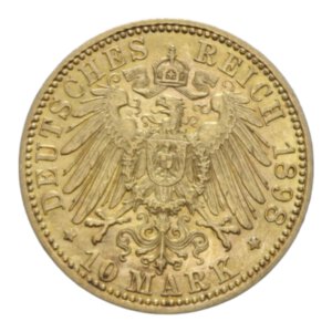 reverse: GERMANY PREUSSEN WILHELM II 10 MARK 1898 A AU. 3,97 GR. qSPL/SPL+