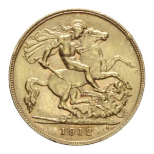 reverse: GREAT BRITAIN GEORGE V HALF SOVEREIGN 1912AU. 4,01 GR. BB-SPL