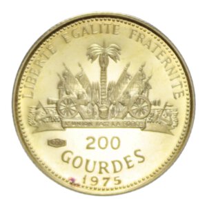 reverse: HAITI 200 GOURDES 1975 AU. 2,95 GR. PROOF