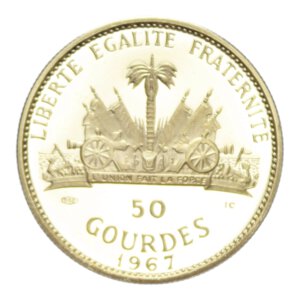 reverse: HAITI 50 GOURDES 1967 AU. 9,96 GR. PROOF