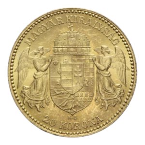 reverse: HUNGARY FRANCESCO GIUSEPPE I 20 KORONA 1894 AU. 6,79 GR. qFDC (LEGGERI SEGNETTI)