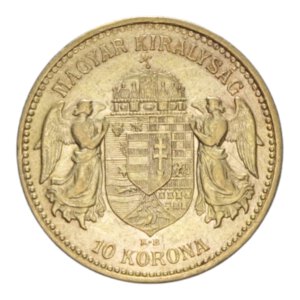 reverse: HUNGARY FRANCESCO GIUSEPPE I 10 KORONA 1901 AU. 3,38 GR. BB-SPL/qSPL