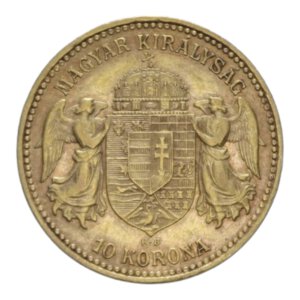 reverse: HUNGARY FRANCESCO GIUSEPPE I 10 KORONA 1904 AU. 3,39 GR. qSPL
