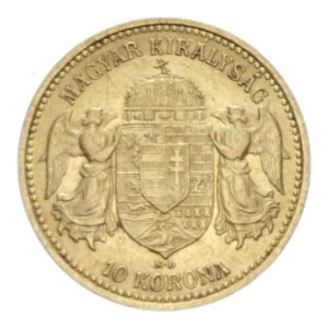 reverse: HUNGARY FRANCESCO GIUSEPPE I 10 KORONA 1905 AU. 3,40 GR. SPL