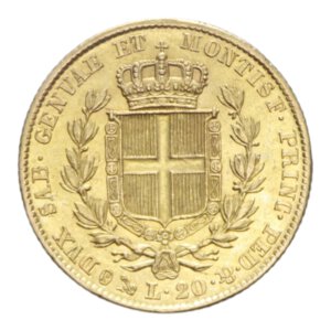 reverse: ITALY CARLO ALBERTO (1831-1849) 20 LIRE 1849 GENOVA AU. 6,45 GR. qSPL (TRACCE DI PULIZIA)
