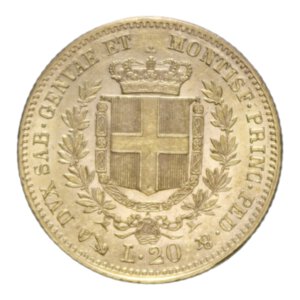 reverse: ITALY VITT. EMANUELE II (1849-1861) 20 LIRE 1858 GENOVA AU. 6,47 GR. SPL+