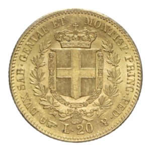 reverse: ITALY VITT. EMANUELE II (1849-1861) 20 LIRE 1859 TORINO AU. 6,46 GR. SPL