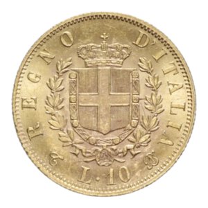 reverse: ITALY VITT. EMANUELE II (1861-1878) 10 LIRE 1863 TORINO AU. 3,24 GR. FDC