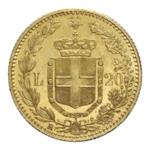 reverse: ITALY UMBERTO I (1878-1900) 20 LIRE 1882 ROMA AU. 6,45 GR. qSPL-SPL