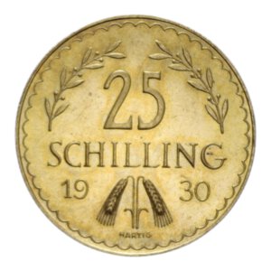 reverse: AUSTRIA 25 SCHILLING 1930 AU. 5,90 GR. qFDC-FDC/PROOF