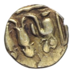 reverse: INDIA Chola. Rajaraja Fanam (985-1014) AU. 0,50 GR. BB+