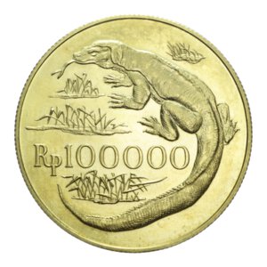 reverse: INDONESIA 100000 RUPIAH 1974 AU. 33,71 GR. FDC (SEGNETTI)