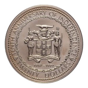 reverse: JAMAICA 20 DOLLARS 1972 AU. 15,78 GR. FDC