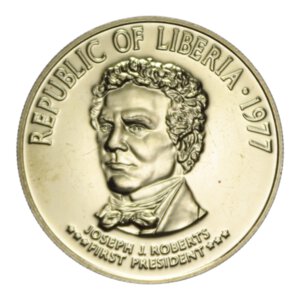 obverse: LIBERIA 100 DOLLARS 1977 AU. 11,12 GR. PROOF (SEGNETTI)