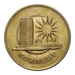 reverse: MALAYSIA 100 RINGGIT 1971 AU. 18,64 GR. FDC (LEGGERI SEGNETTI)