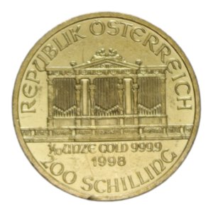 reverse: AUSTRIA 200 SCHILLING 1998 AU. 3,14 GR. FDC (SEGNETTI)