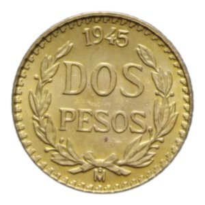 reverse: MEXICO 2 PESOS 1945 AU. 1,66 GR. FDC