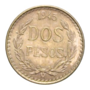 reverse: MEXICO 2 PESOS 1945 AU. 1,70 GR. FDC