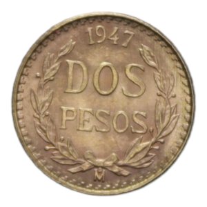 reverse: MEXICO 2 PESOS 1947 AU. 1,67 GR. SPL-FDC