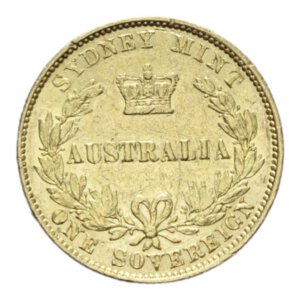 reverse: AUSTRALIA VICTORIA 1 SOVEREIGN 1866 SYDNEY AU. 7,96 BB+ (COLPETTI TRACCE DI PULIZIA)