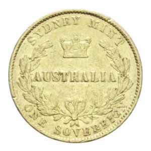 reverse: AUSTRALIA VICTORIA 1 SOVEREIGN 1867 SYDNEY AU. 7,95 BB ( TRACCE DI PULIZIA)