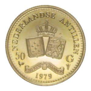 reverse: NETHERLANDS ANTILLES JULIANA 50 GULDEN 1979 AU. 3,38 GR. PROOF