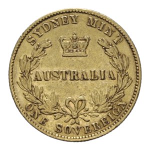 reverse: AUSTRALIA VICTORIA 1 SOVEREIGN 1870 SYDNEY AU. 7,95 BB ( TRACCE DI PULIZIA)