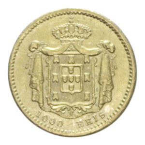 reverse: PORTUGAL PETRUS V 1000 REIS 1855 AU. 1,77 GR. BB-SPL