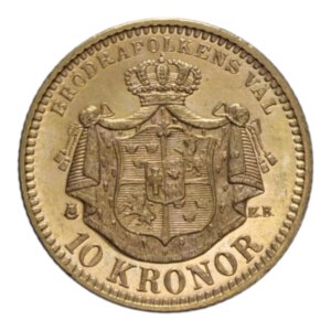 reverse: SWEDEN OSCAR II 10 KRONOR 1895 AU. 4,50 GR. FDC