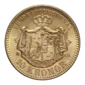 reverse: SWEDEN OSCAR II 10 KRONOR 1901 AU. 4,50 GR. FDC