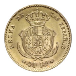 reverse: SPAIN ISABEL II 40 REALES 1863 AU. 3,41 GR. SPL/SPL+