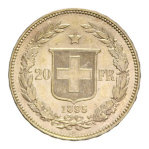 reverse: SWISS 20 FRANCS 1895 B AU. 6,49 GR. FDC (SEGNETTI)