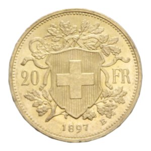 reverse: SWISS 20 FRANCS 1897 B AU. 6,50 GR. qFDC (SEGNETTI)