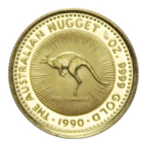 reverse: AUSTRALIA ELISABETTA II 15 DOLLARS 1990 CANGURO AU. 3,15 GR. PROOF