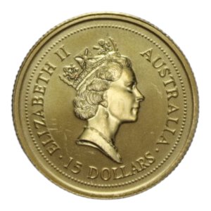 obverse: AUSTRALIA ELISABETTA II 15 DOLLARS 1995 CANGURO AU. 3,14 GR. PROOF