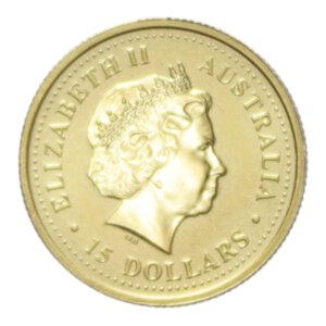 obverse: AUSTRALIA ELISABETTA II 15 DOLLARS 2000 CANGURO AU. 3,16 GR. PROOF