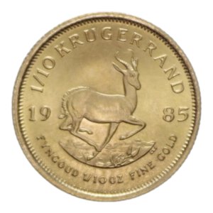 reverse: SOUTH AFRICA 1/10 KRUGERRAND 1985 AU. 3,42 GR. FDC 
