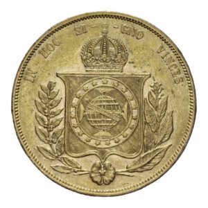 reverse: BRASIL PEDRO II 20000 REIS 1867 AU. 17,83 GR. BB+