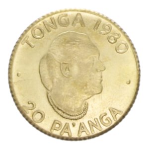 reverse: TONGA 20 PA  ANGA 1980 FAO AU. 0,83 GR. FDC
