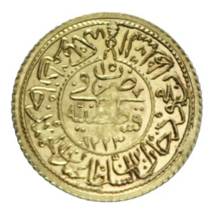 obv: TURKEY OTTOMAN EMPIRE MAHMUD II 1243-1248 (1828-1833) 1 RUMI TEK ALTIN 1123 (1822) AU. 2,44 GR. qFDC