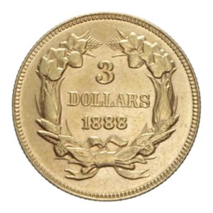 reverse: UNITED STATES 3 DOLLARS 1888 Indian Princess Head AU. 5,05 GR. SPL