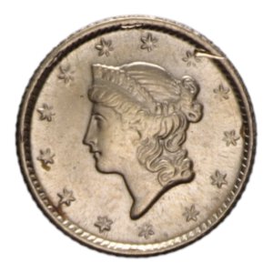 obverse: UNITED STATES 1 DOLLAR 1853 Liberty Head AU. 1,67 GR. FDC